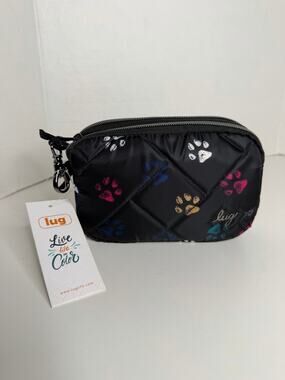 NEW LUG Coupe SE Crossbody Bag Purse Black Paw Prints
